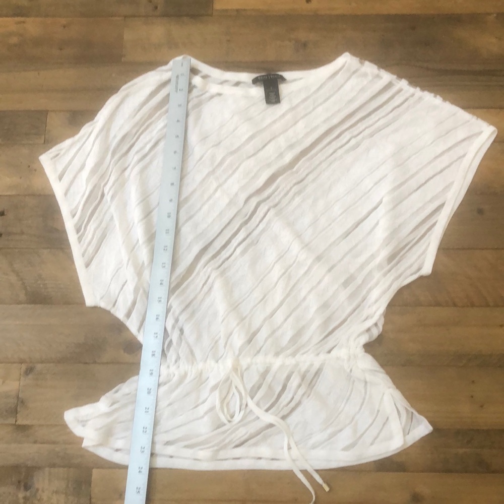WHBM white, sheer, women’s size small blouse.